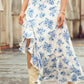 Boho Floral High Waist Ruffle Split Maxi Skirt