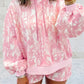 Camo Pullover Hoodie Elastic Waist Shorts Set