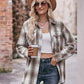 Caramel Plaid Oversized Flannel Button Down Shirt