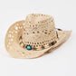 Straw Braided Beaded Strap Cowboy Hat: IV