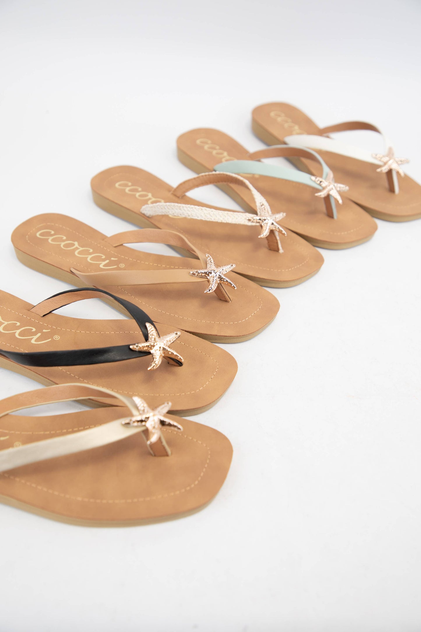 MISTY GOLDEN STARFISH DECOR THONG STRAP SANDAL