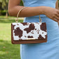 Cow Print Ring Handle Bag