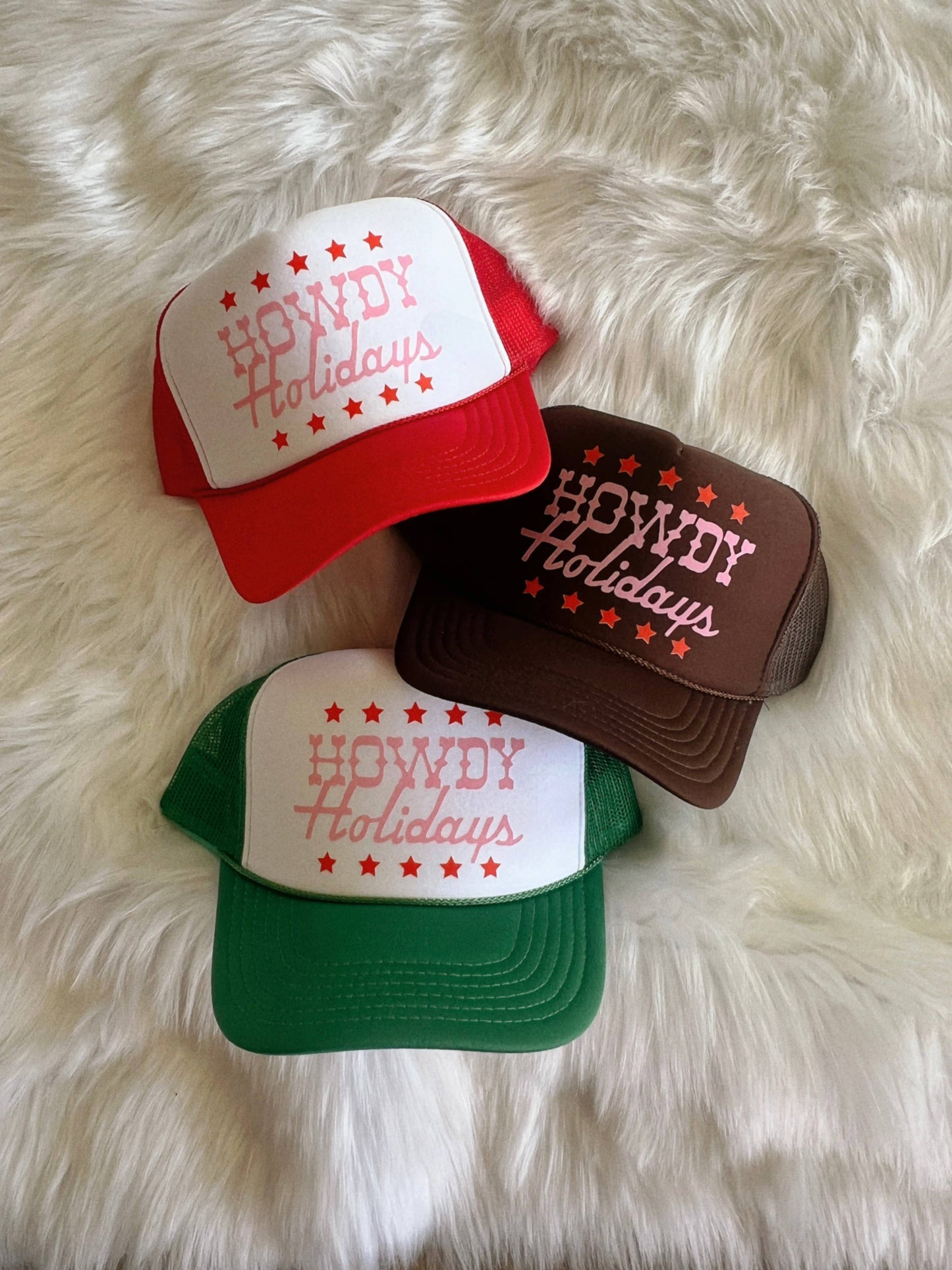 Howdy Holidays Trucker Hat: White