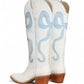 RUBY BOW SWIRLING PATTERNED WESTERN BOOTS: WHITE/ LIGHT BLUE / B12