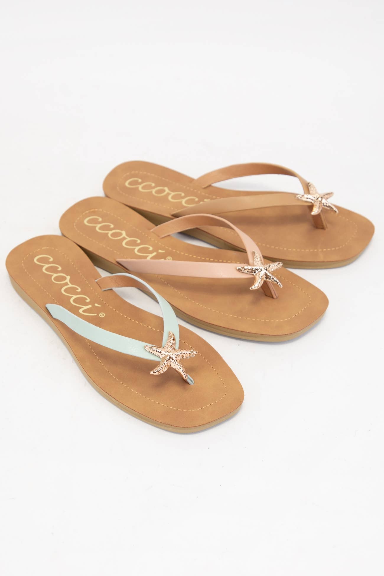 MISTY GOLDEN STARFISH DECOR THONG STRAP SANDAL