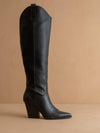The Barcelona Black | Knee High Western Boot: Black