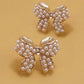 MINI PEARL BOW RIBBON EARRINGS
