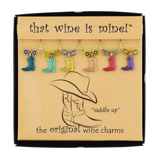 6-Piece Boot Painted Wine Charms