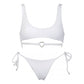 2-Piece Solid Color Bikini Swimsuit with Heart