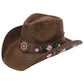 Pink Rose Concho Belt Embroidered Cowgirl Hat