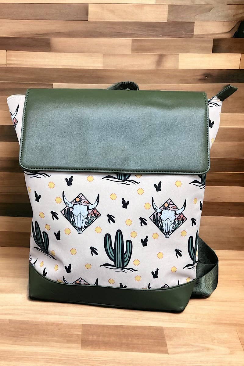 CACTUS & BULLHEAD PRINTED BACKPACK