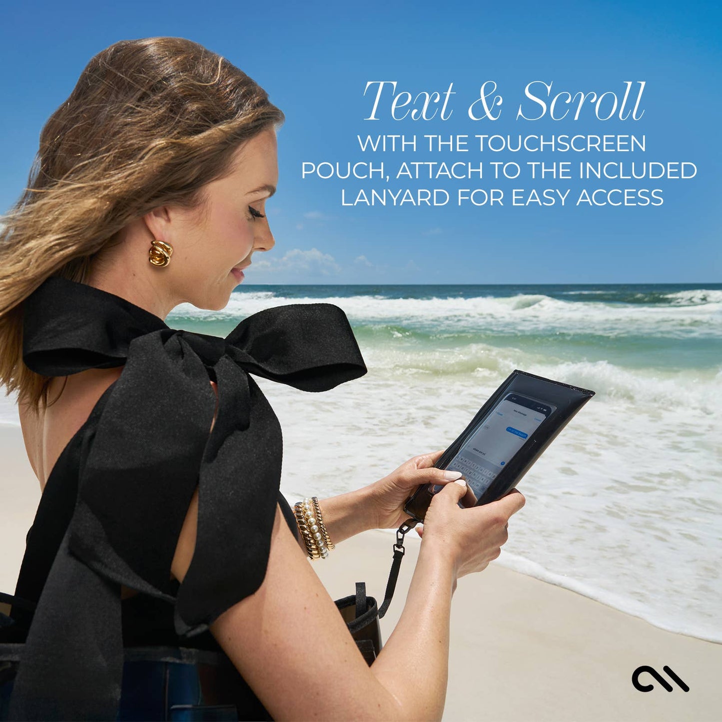 Special Edition Bow Midnight Black Beach Tote w/ Phone Pouch