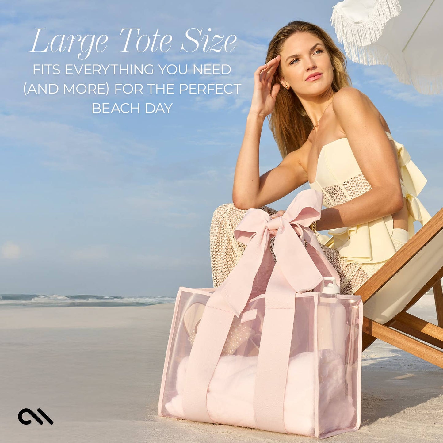 Special Edition Bow Beach Tote With Phone Pouch