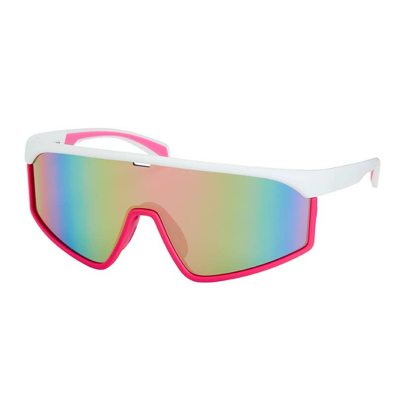 1252 Shields-Wrap Mirror Lens Sunglasses