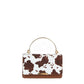 Cow Print Ring Handle Top Handle Bag