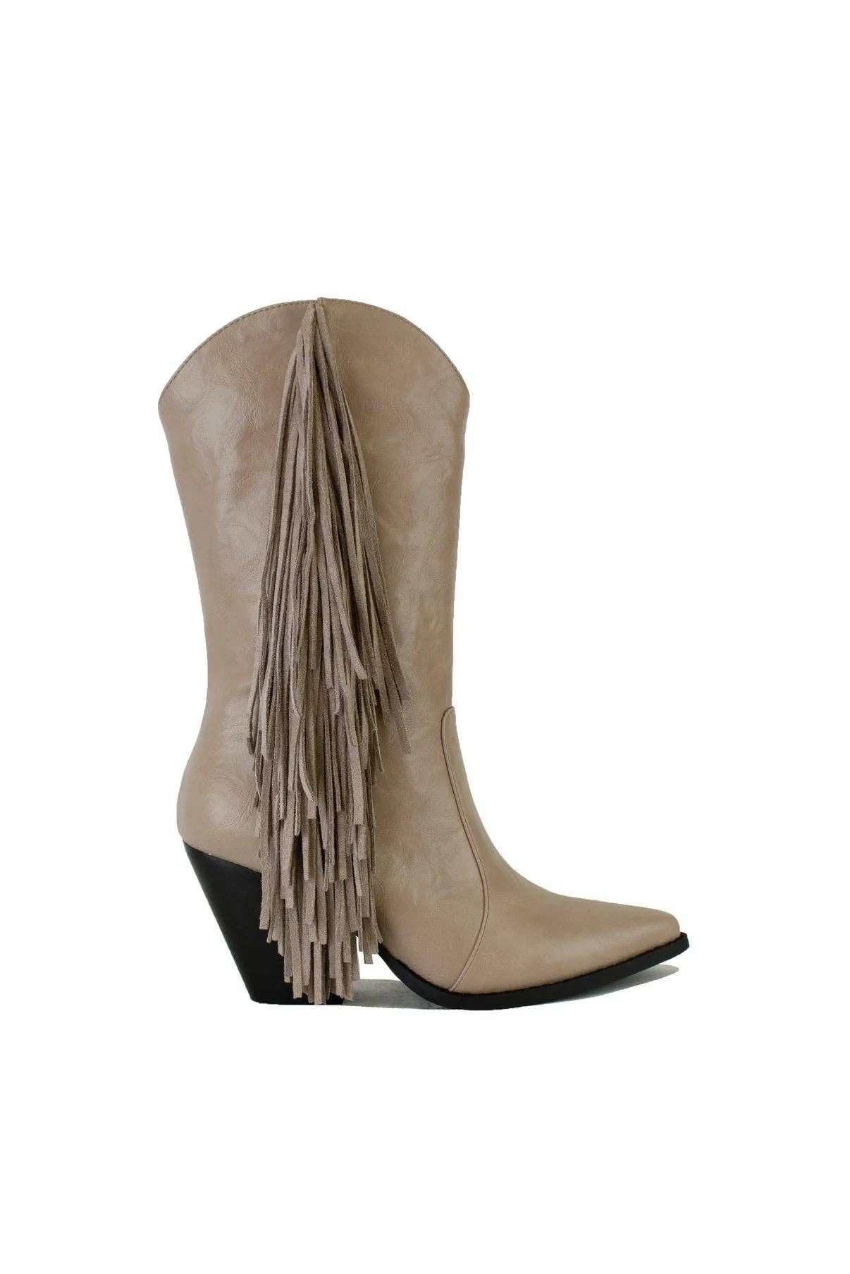Beast Fashion Women Fringe Deco Western Cowboy Boots