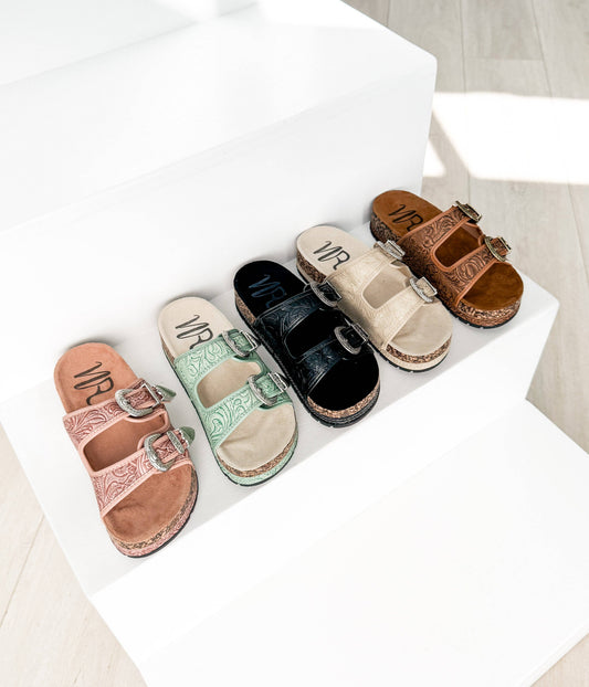 Morgana Dual Strap Western Sandal: Pink