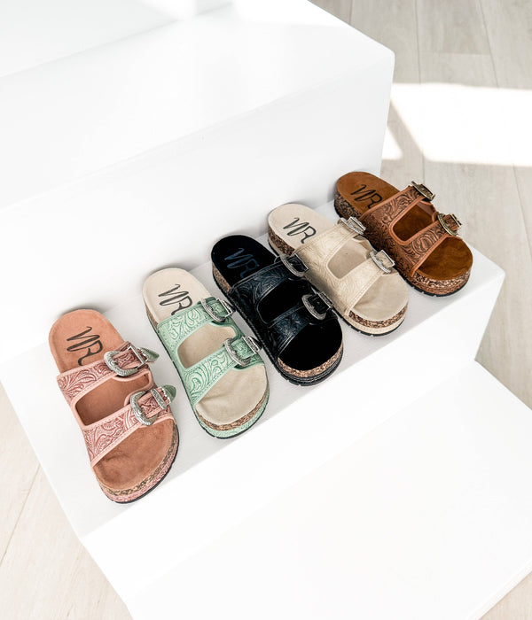 Morgana Dual Strap Western Sandal: Pink