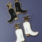 WESTERN COWBOY BOOT EARRINGS | 31E23558: BLACK
