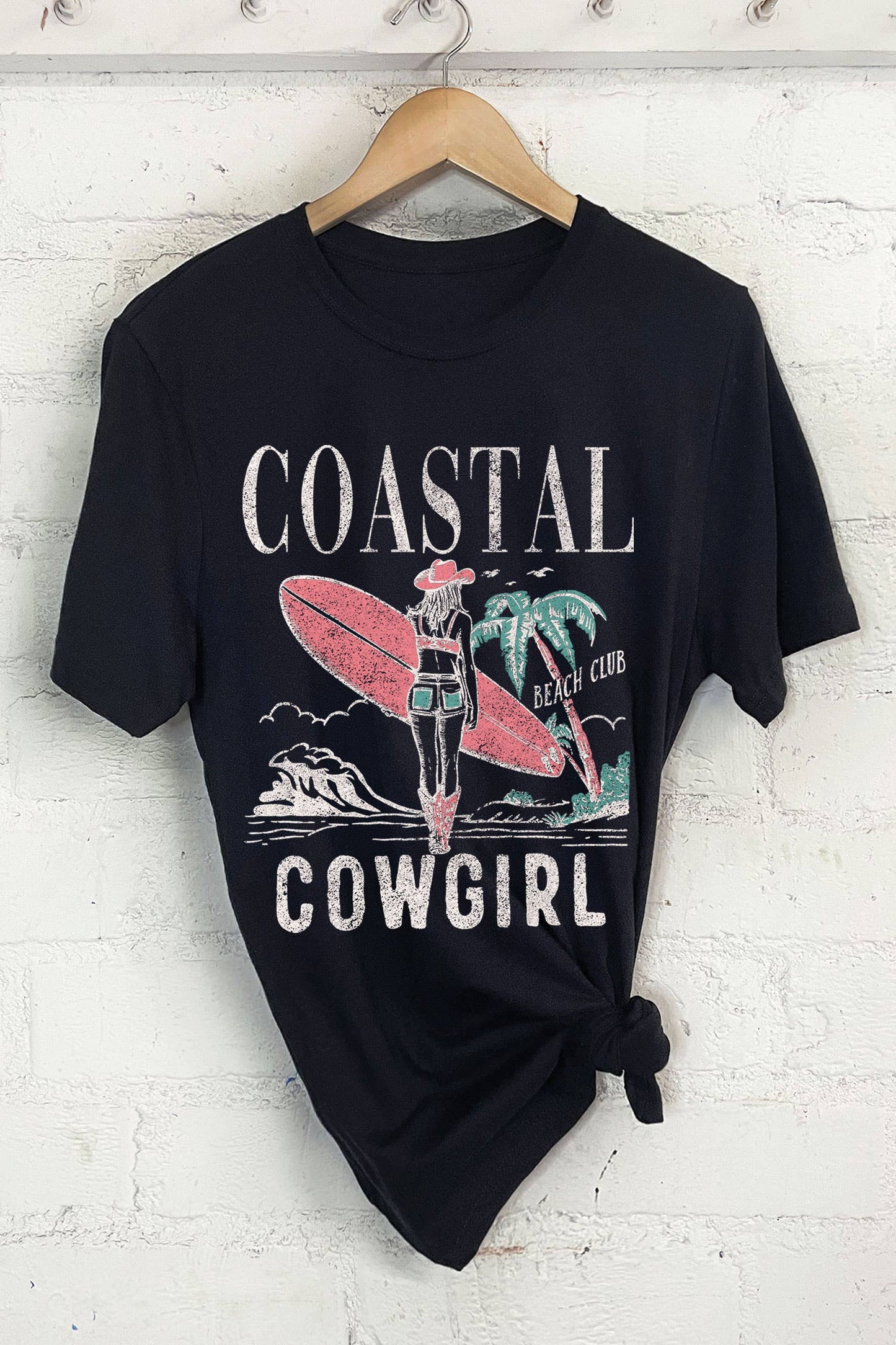 COASTAL COWGIRL BEACH CLUB GRAPHIC TSHIRTS.
