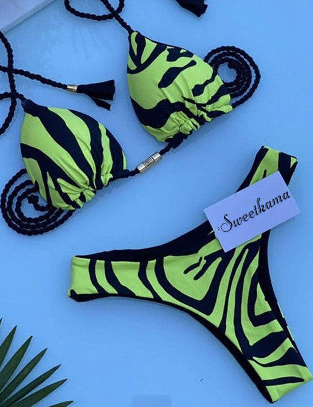 Ladies String Tie Halter Strap Sexy Bikini Set