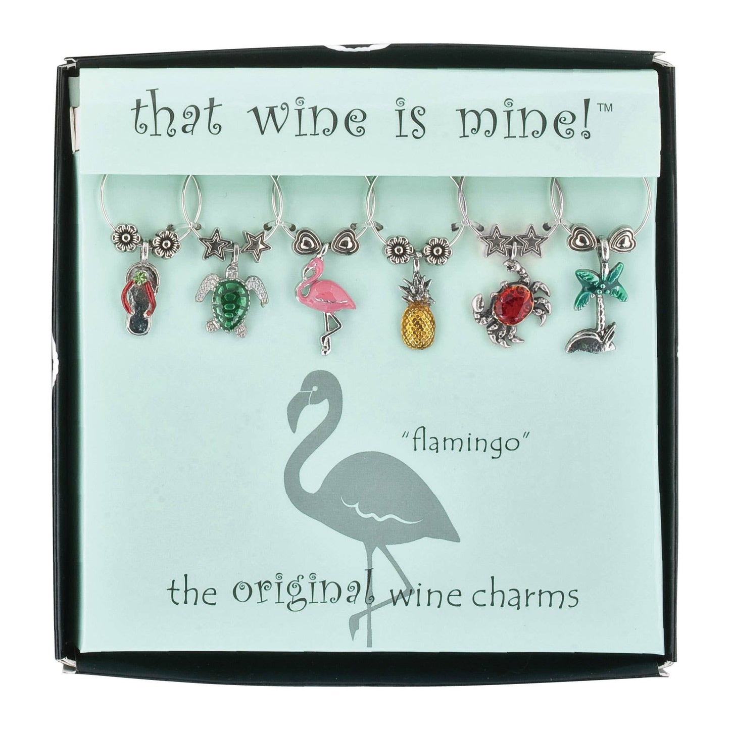 6-Piece Life's a Beach Painted Wine Charms