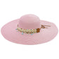 Blue Coastal Starfish Belt Floppy Straw Sun Hat