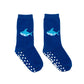 3D Packaged Crew Socks - Kids - Smiley Shark - Deep Blue