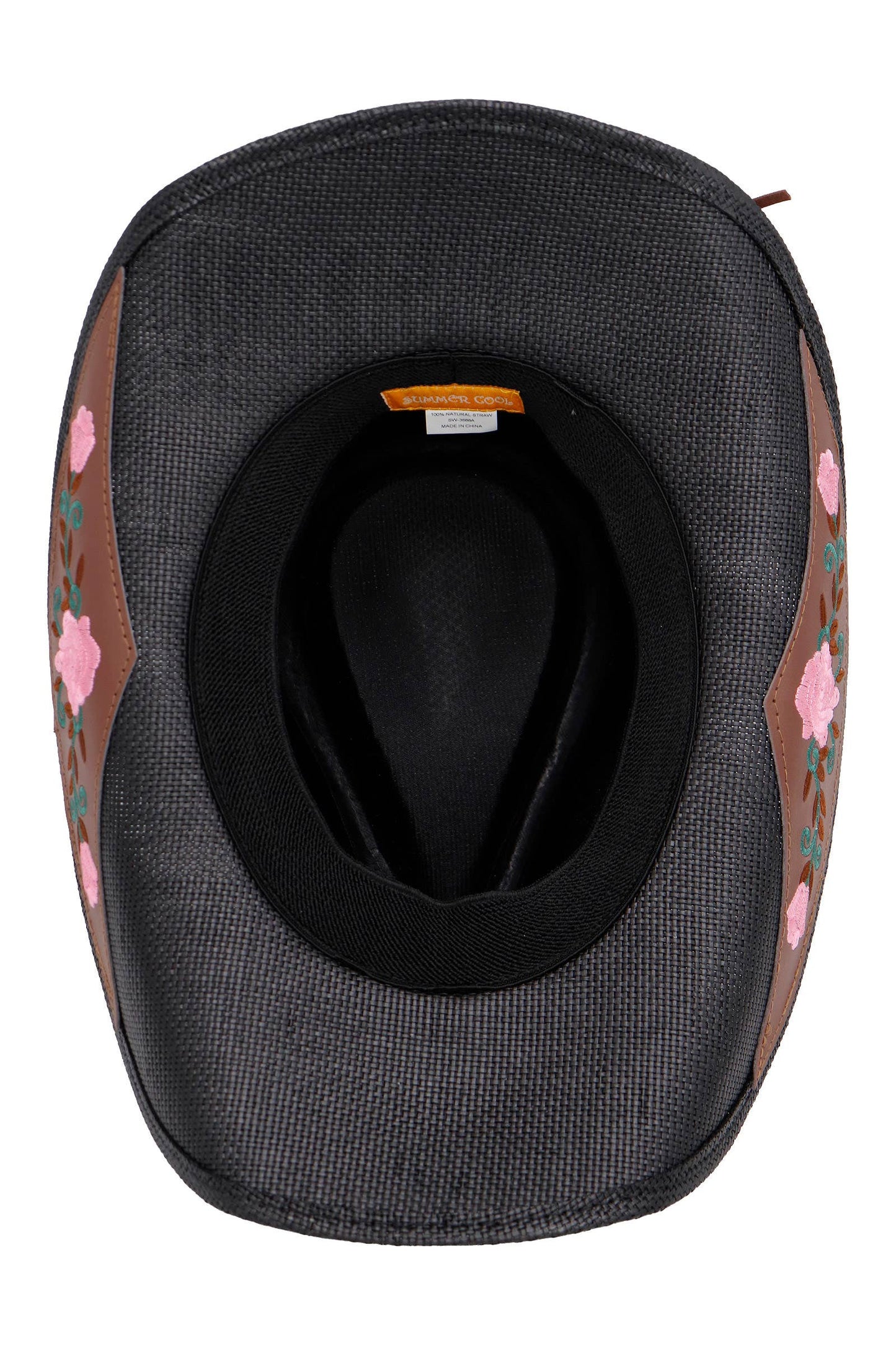 Pink Rose Concho Belt Embroidered Cowgirl Hat