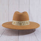 Wide Brim Felt Hat With Floral Ribbon Band