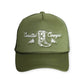 Coastal Cowgirl Trucker Hat: Forest Green/Hot Pink / Unstructured Trucker Hat