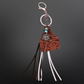 Cow Tag Tassel Vegan Leather Keychain