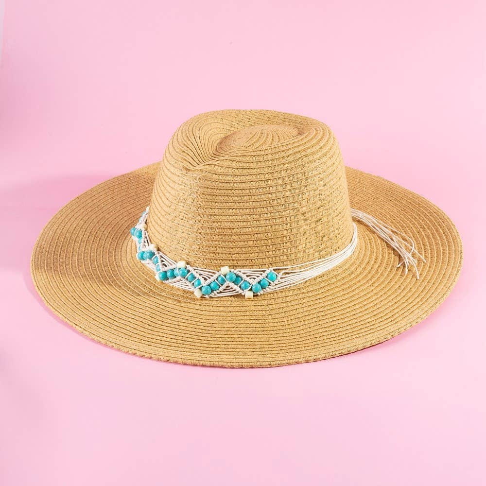 Beaded Braid sun Hat: