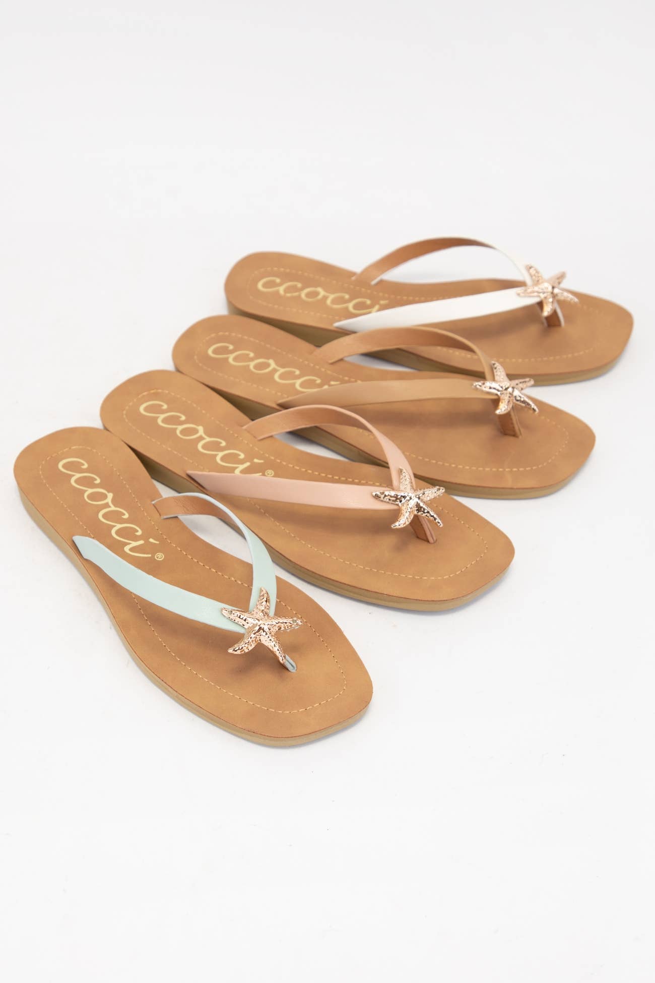 MISTY GOLDEN STARFISH DECOR THONG STRAP SANDAL