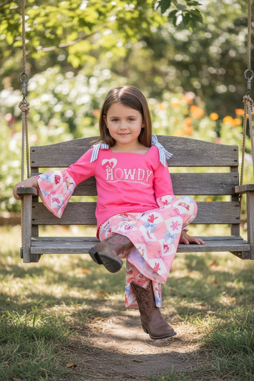 Howdy bell sleeve top and bell bottoms. OFG53462