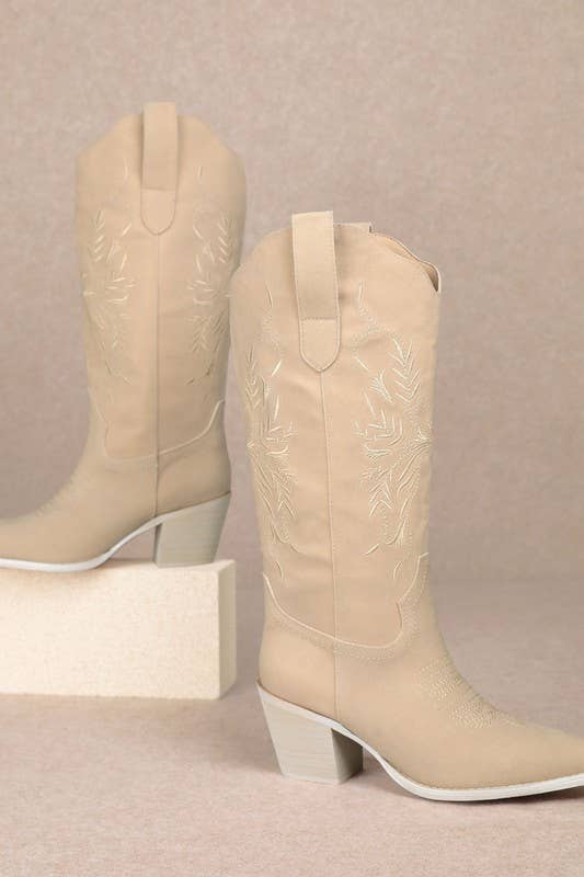 FLORA: TAUPE COWGIRL BOOT