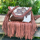 Upcycled LV Cowhide Leather Fringe Crossbody Western Rodeo