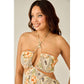 Tropical Cutout Maxi Dress: OFF WHITE COMBO / S