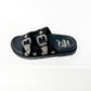 Isol Western Buckle Sandal in Black and Cream: