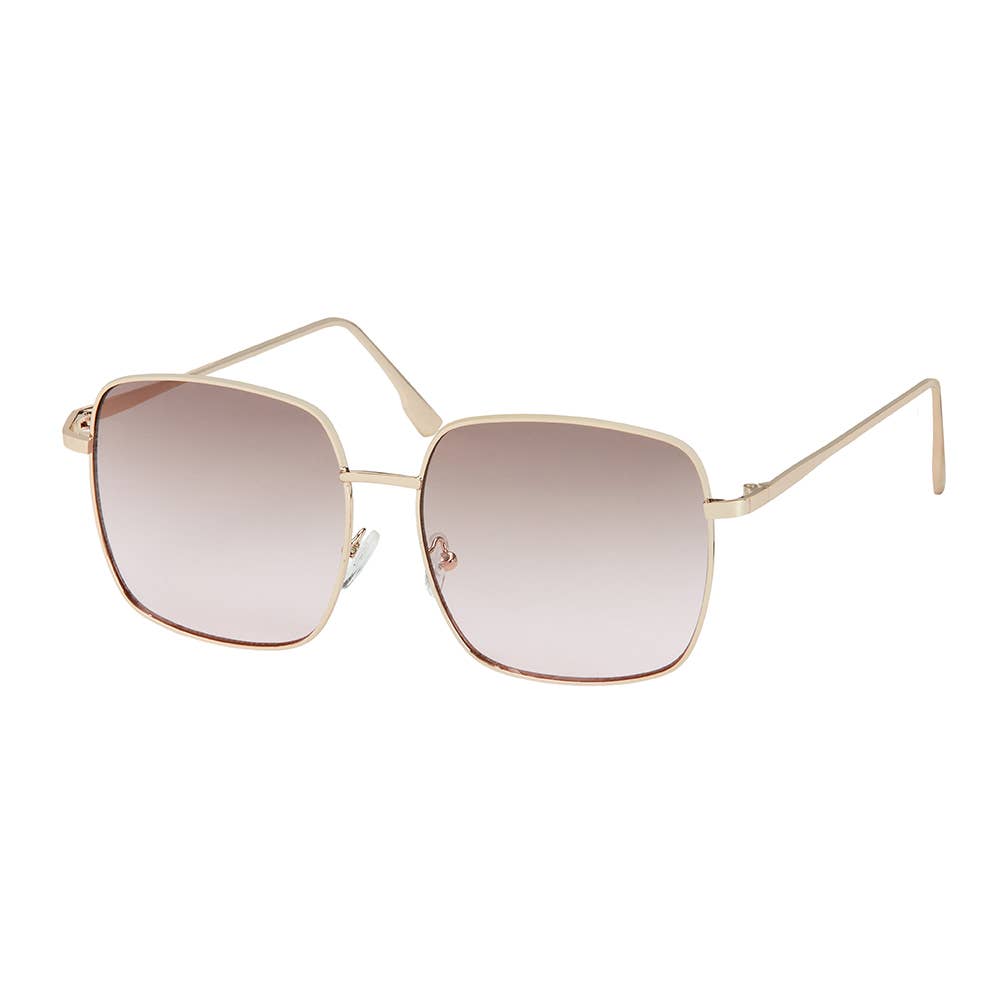 Women's Metal Square Gradient Lens Sunglasses