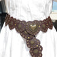 Boho Heart Wide Waist Western Leather Belt