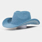 Rhinestone Studded Denim Cowboy Hat: DN