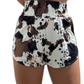 Brown Cowhide Shorts