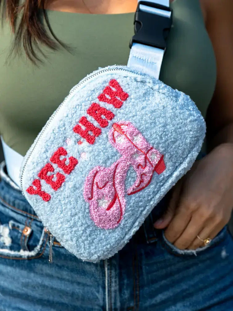 Adjustable Belt Bag - Western Rodeo Cowgirl - Clear & Pink