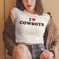 I Heart Cowboys Baby Tee: Baby Blue
