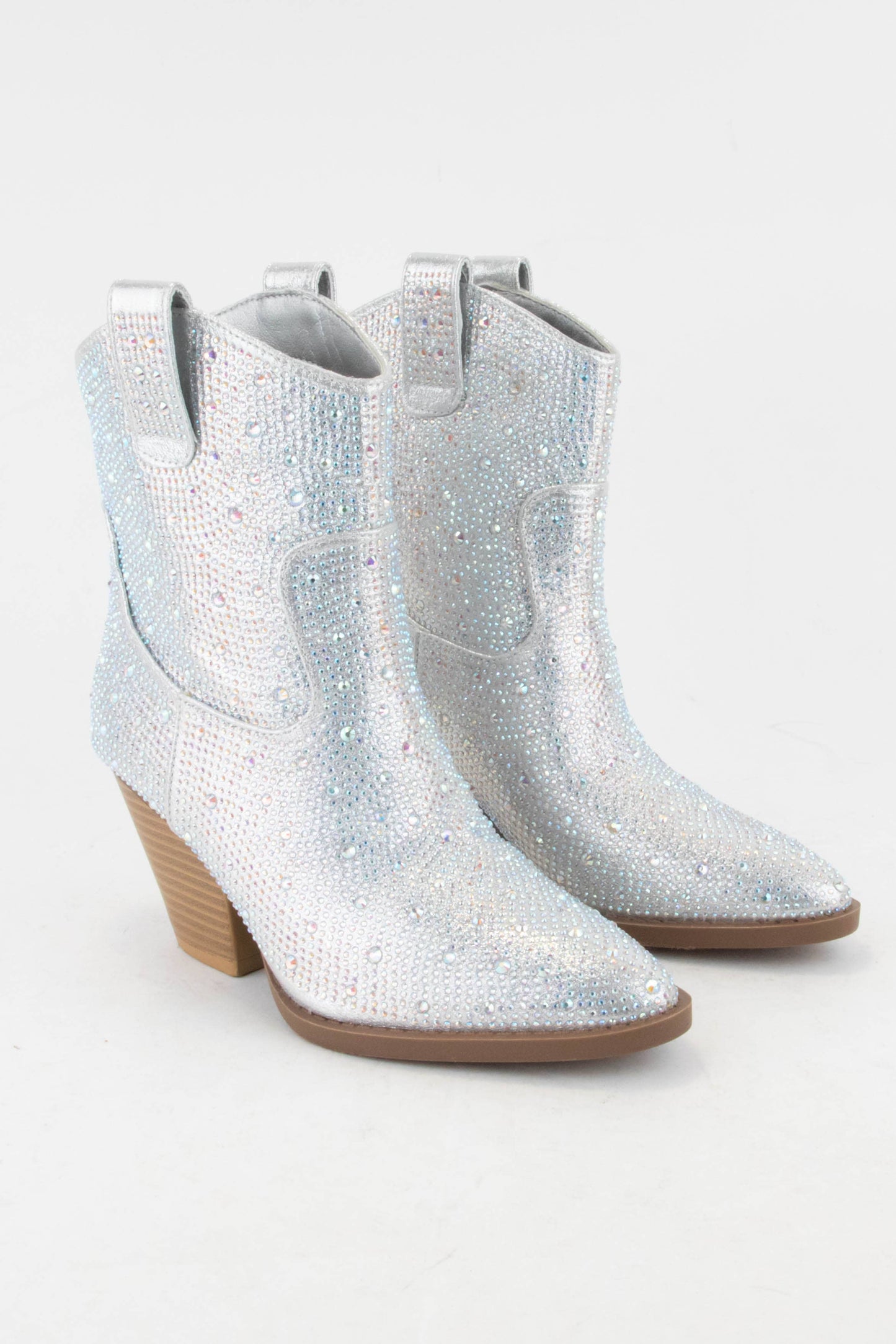 BEDAZZLED GLAM WESTERN ANKLE BOOTS