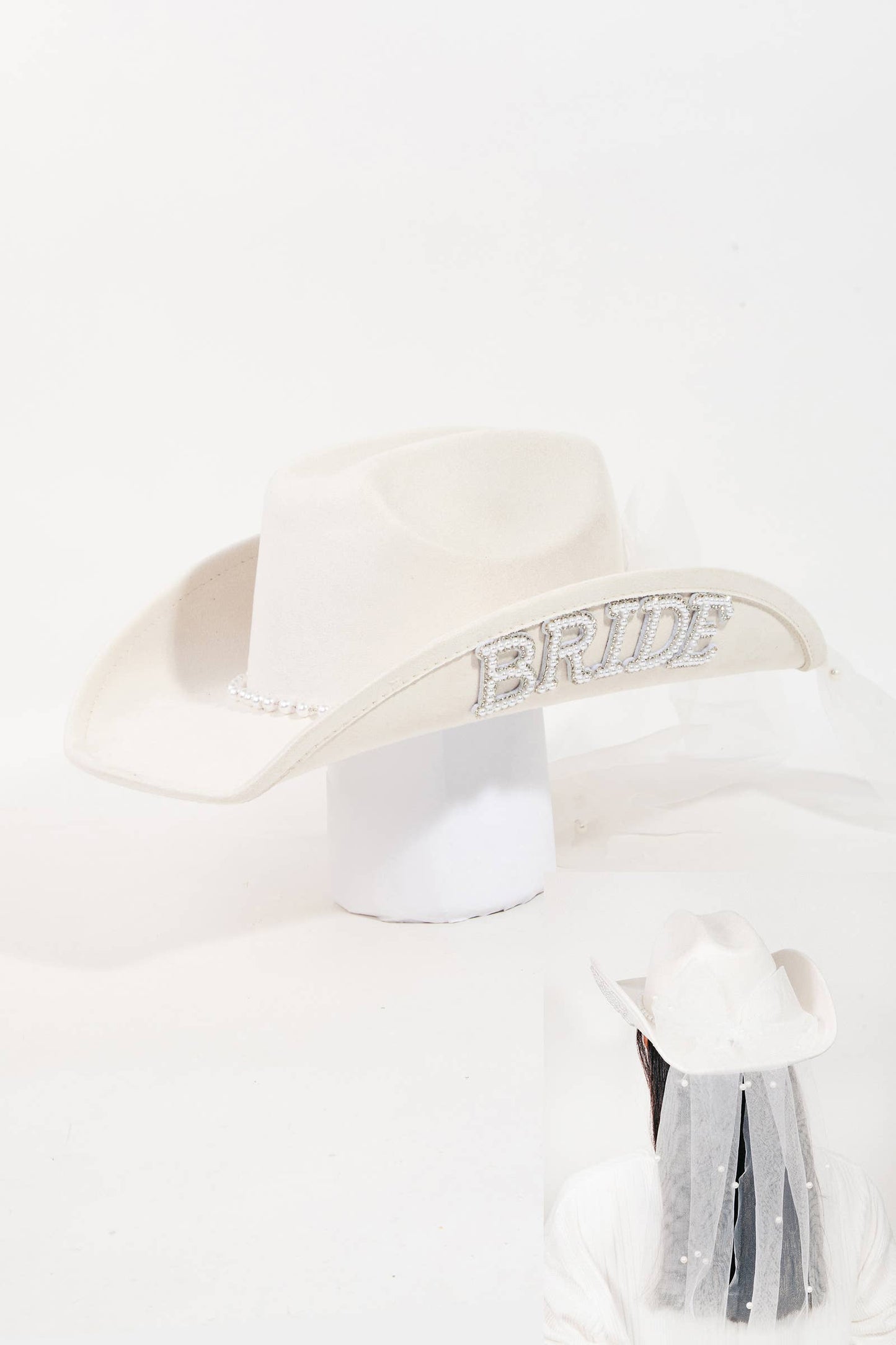 Bride Veil Cowboy Hat: IV