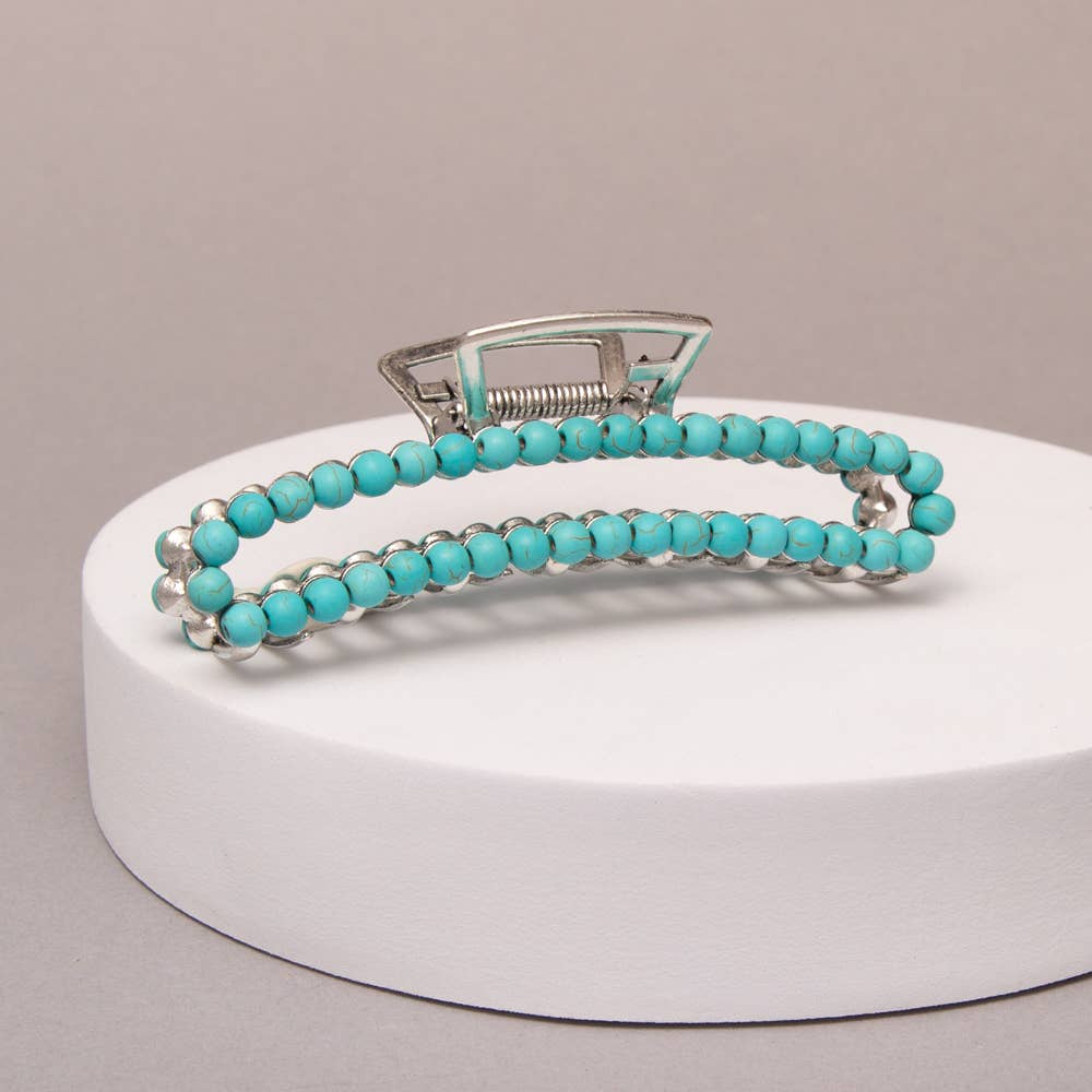 Western Large Beaded Hair Claw Clip