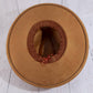 Wide Brim Felt Hat With Floral Ribbon Band