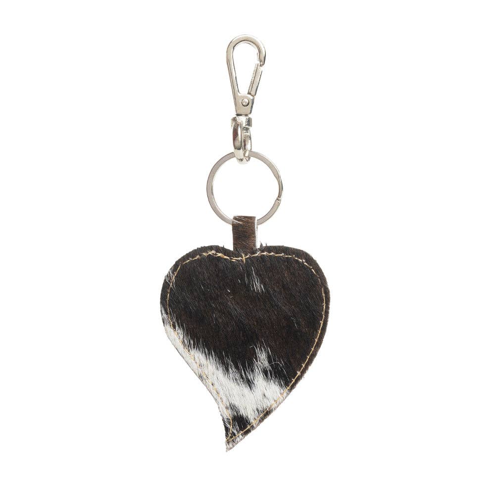 Heart's Love Key Fob in cow hide